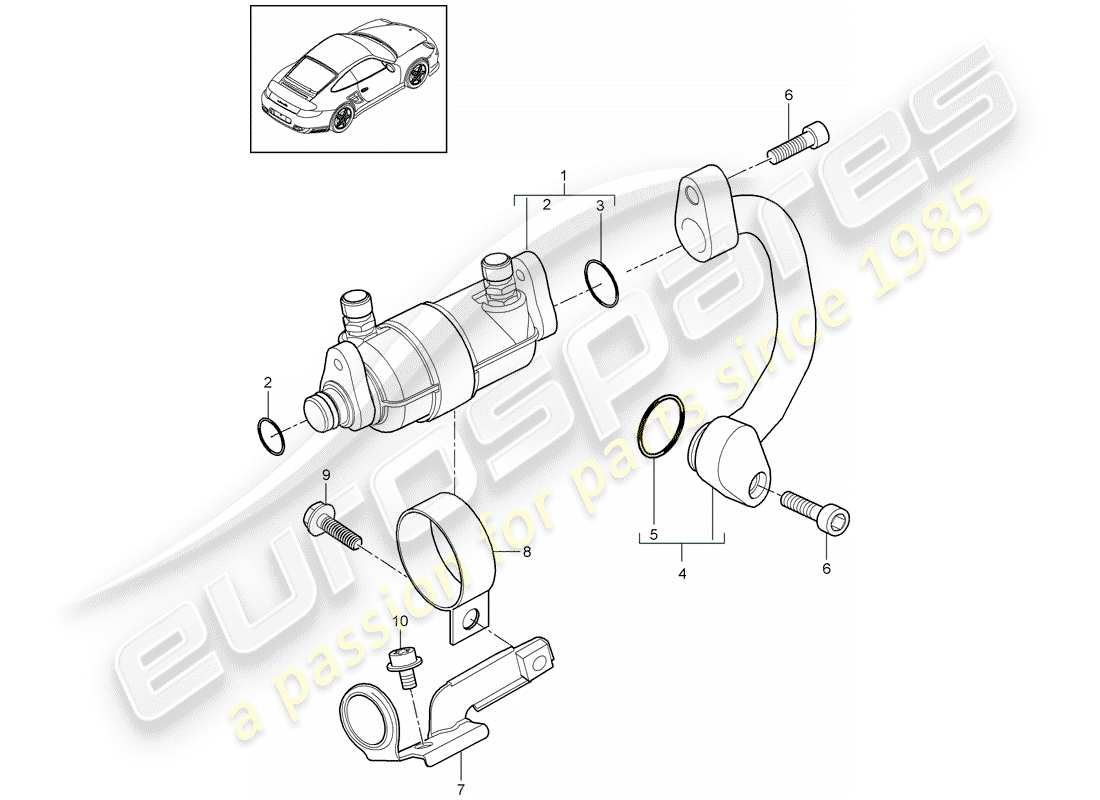 porsche 2012 (997-2 turbo / gt2 rs) refroidissement du carburant schéma des pièces