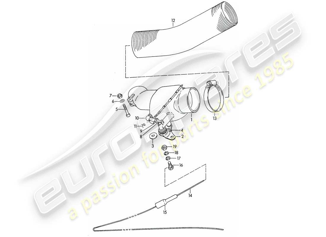 porsche 1962 (356b/356c) alimentation en air de chauffage - valable pour - f 122 851 >> - - f 212 601 >> - - f 157 751 >> schéma des pièces