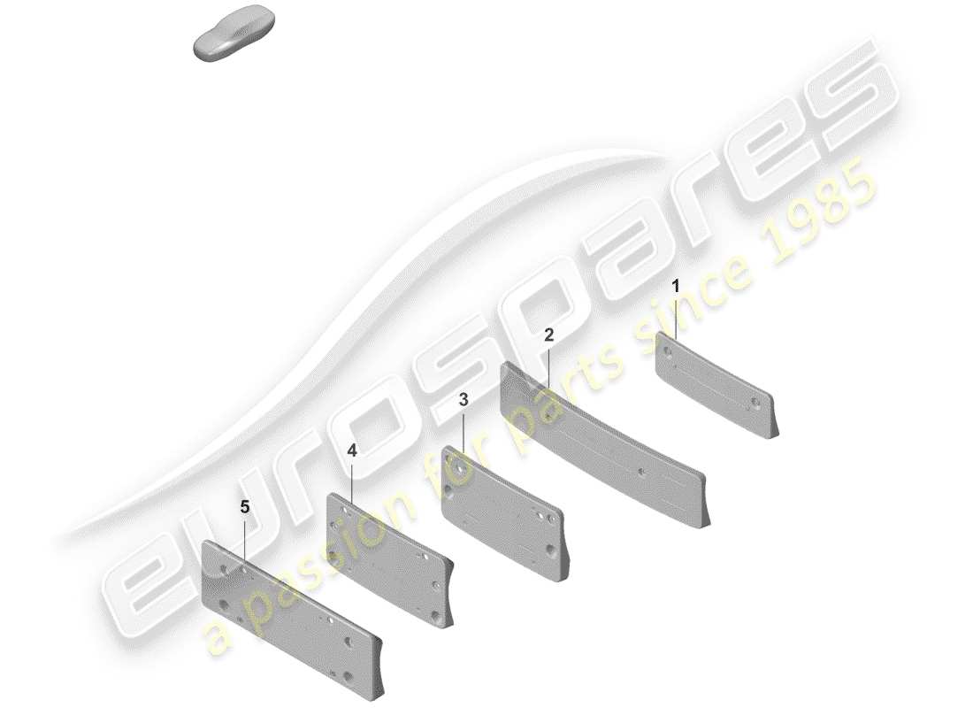 porsche 2019 (992-1) support de plaque d'immatriculation schéma des pièces