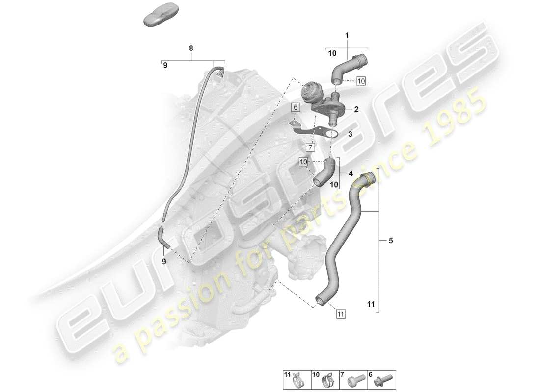 porsche 2020 (992-1) 8-speed boîte de vitesses à double embrayage schéma des pièces