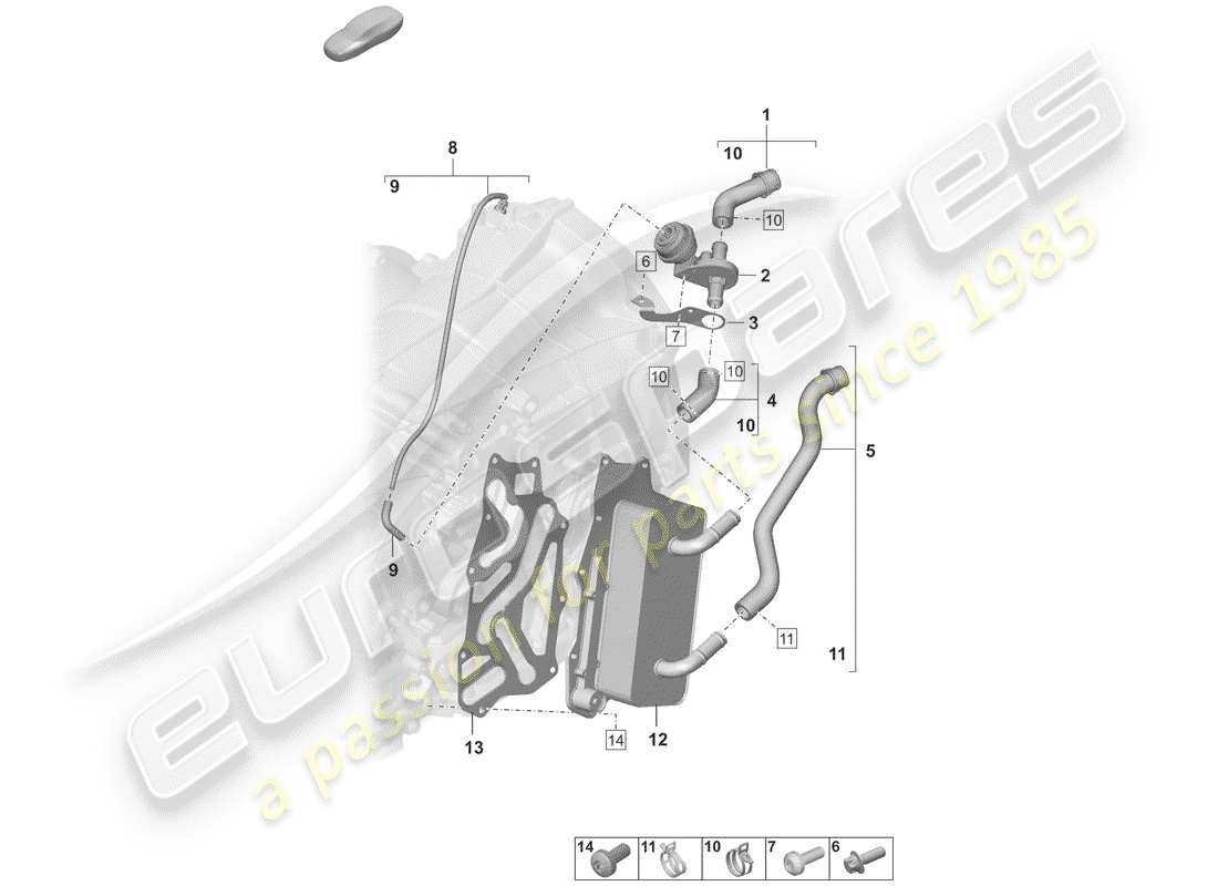 porsche 2019 (992-1) 8-speed boîte de vitesses à double embrayage schéma des pièces