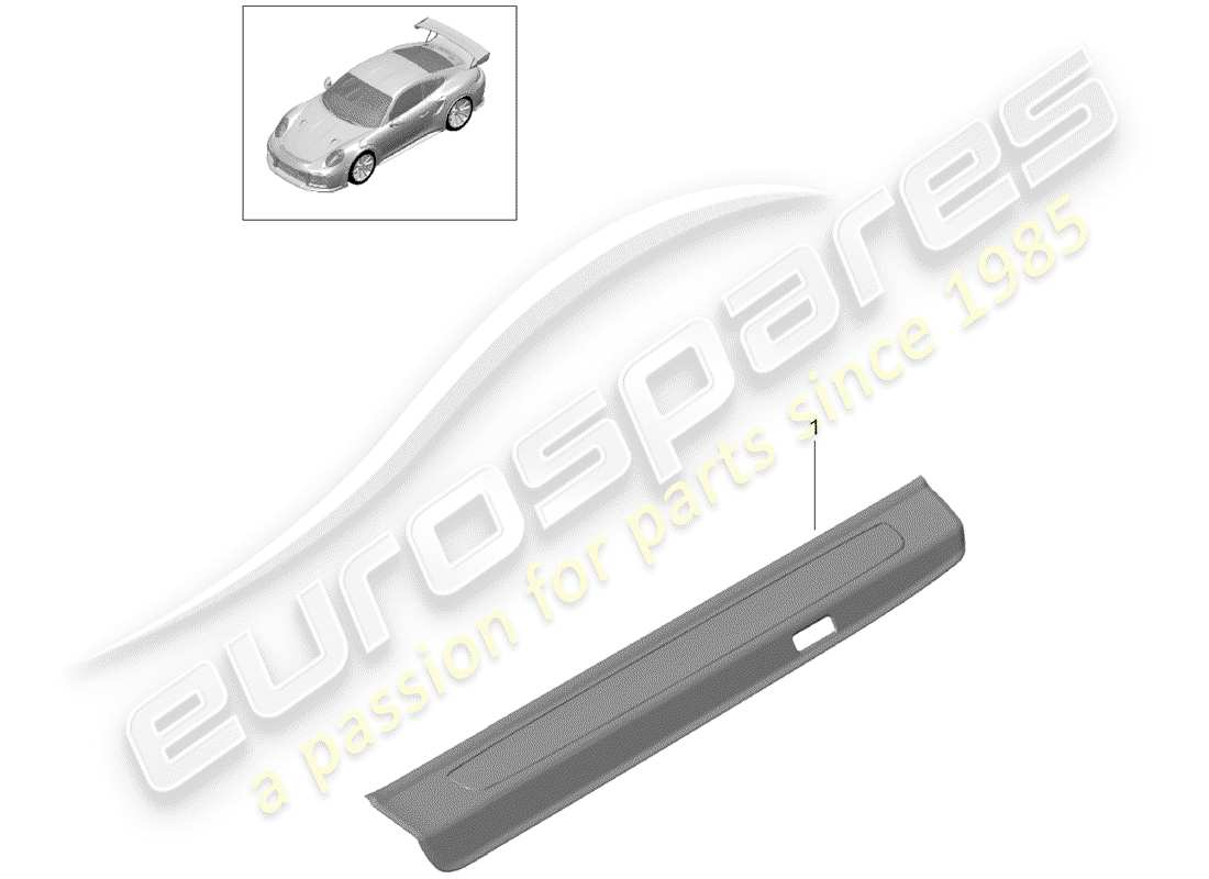 porsche 991 turbo (2017) plaque de seuil - panneau de seuil schéma des pièces