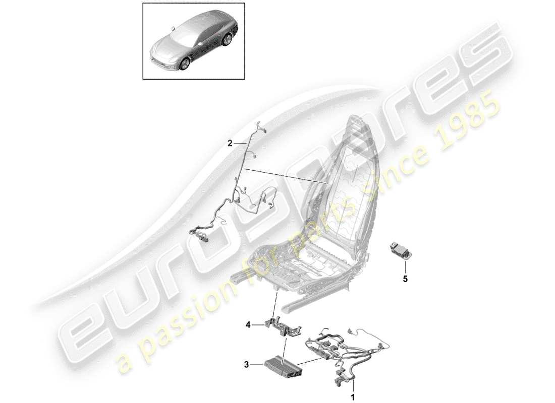 porsche 2017 (panamera 971-1) faisceaux de câbles schéma des pièces
