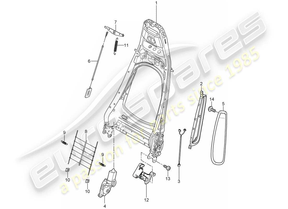 porsche 2007 (987 cayman) cadre de dossier schéma des pièces