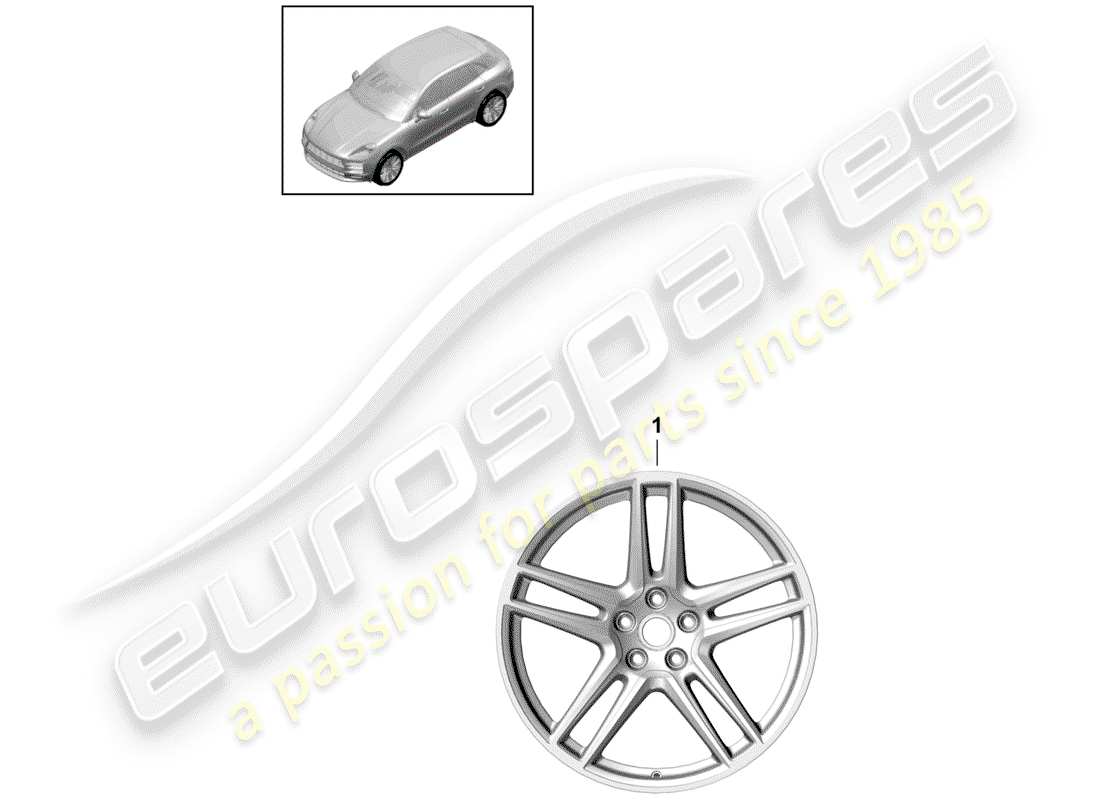 porsche 2019 (macan) jante en alliage schéma des pièces