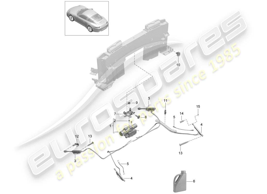 porsche 2012 (991-1) dessus cabriolet schéma des pièces