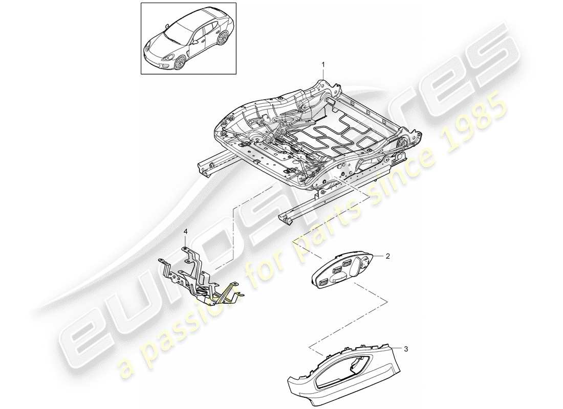 porsche 2016 (panamera 970) cadre de siège schéma des pièces