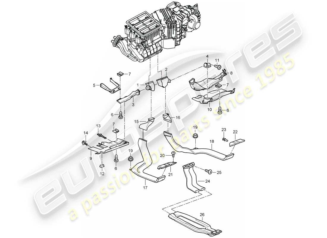 porsche 2008 (cayenne e1 9pa) distributeur d'air schéma des pièces