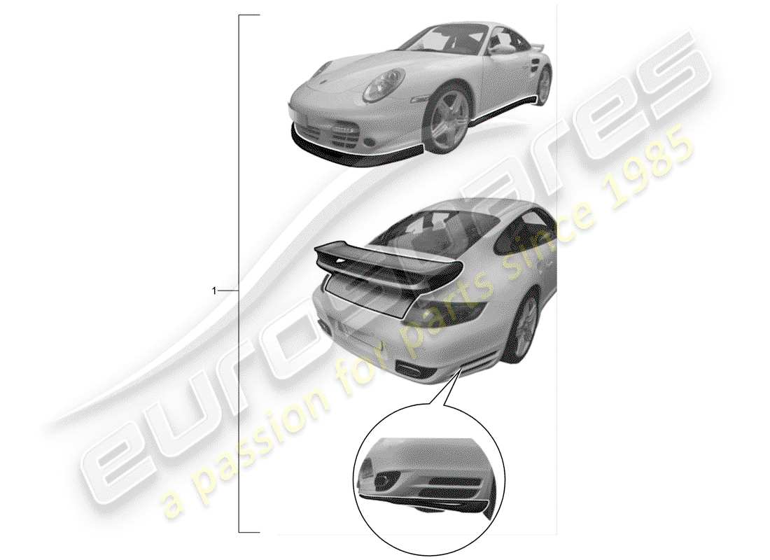 porsche tequipment catalogue (1991) diagramme des pièces aerokit