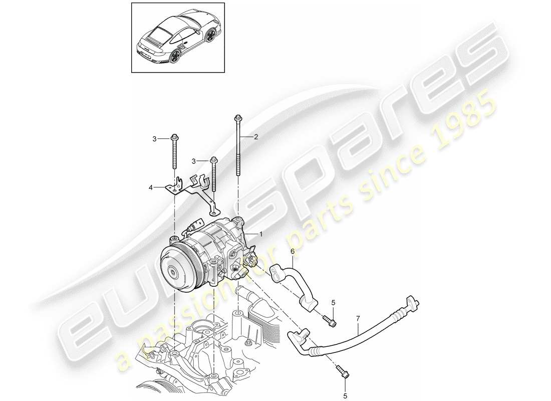 porsche 2013 (997-2 turbo / gt2 rs) compresseur schéma des pièces
