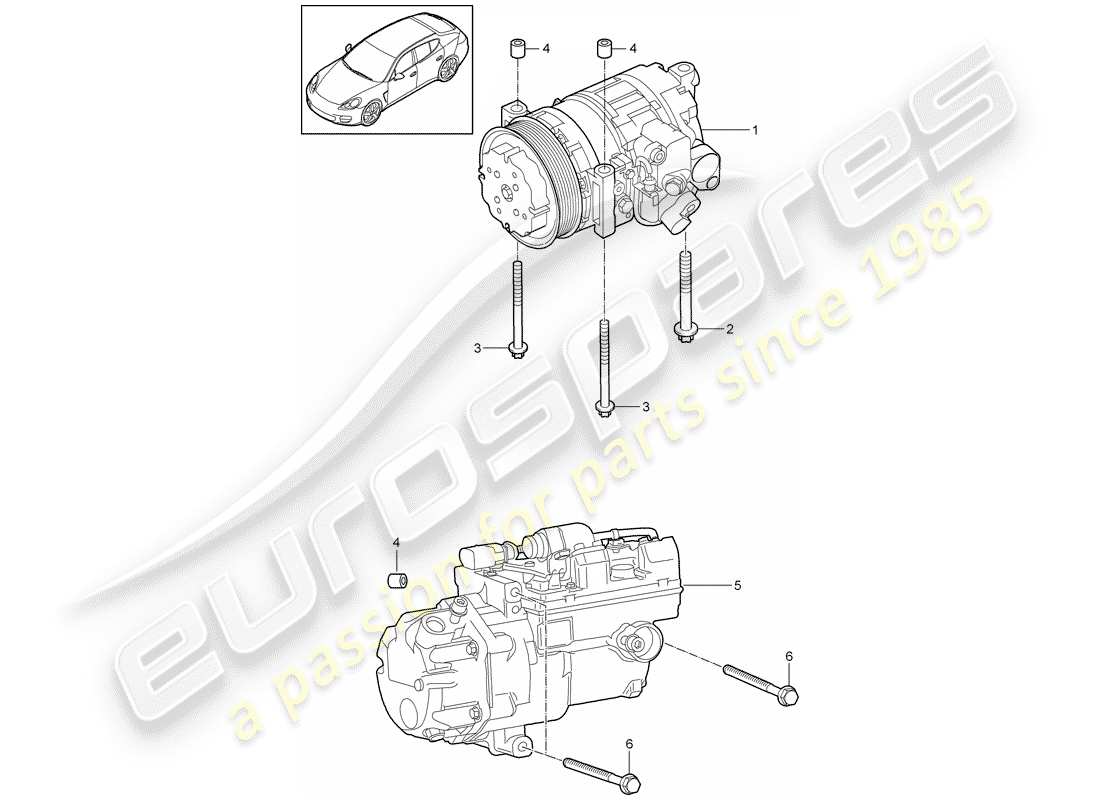 porsche 2014 (panamera 970) compresseur schéma des pièces