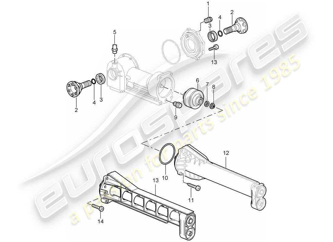 porsche 2007 (997-1) différentiel d'essieu avant schéma des pièces