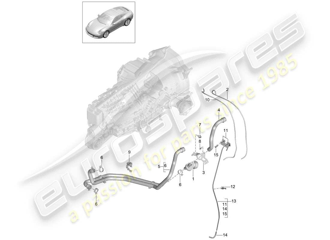 porsche 2020 (991-2) boîte de vitesses manuelle schéma des pièces