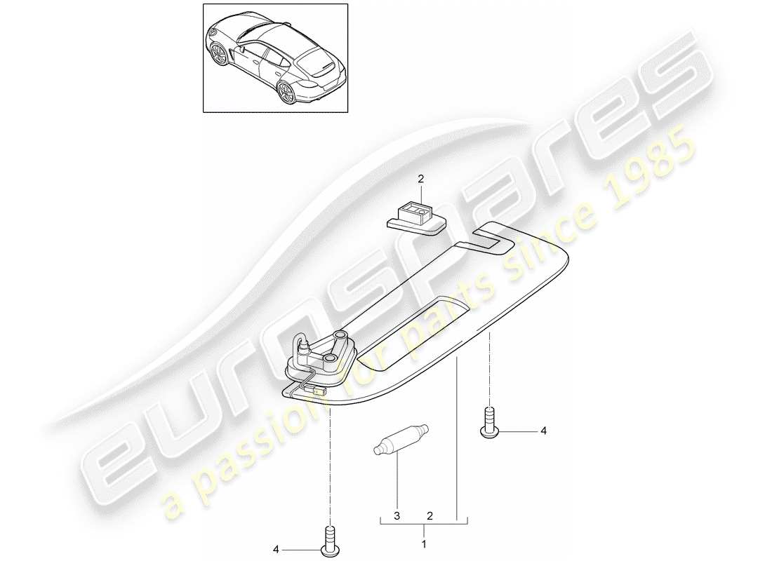 porsche 2010 (panamera 970) diagramme des pièces des pare-soleil