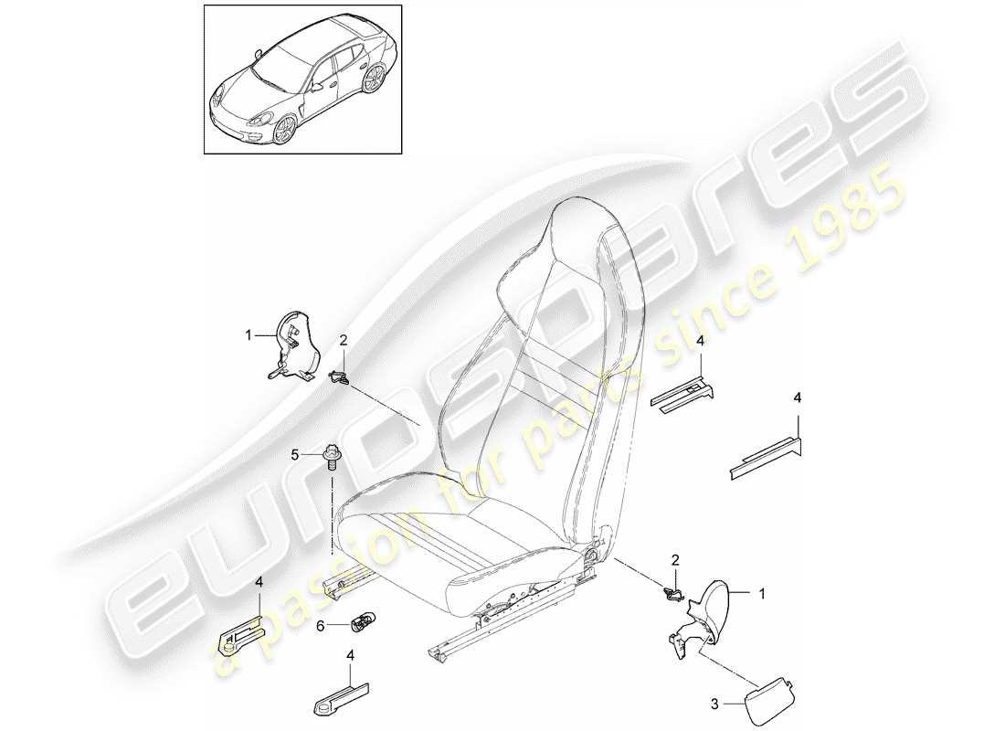 porsche 2010 (panamera 970) siège sport schéma des pièces