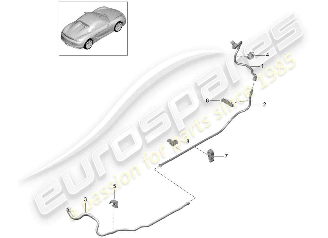 porsche 2016 (981 boxster spyder) diagramme de pièce de la ligne de vide