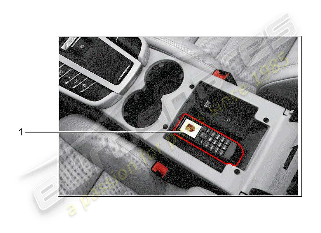 porsche 2015 (tequipment macan) combiné téléphonique avec schéma des pièces