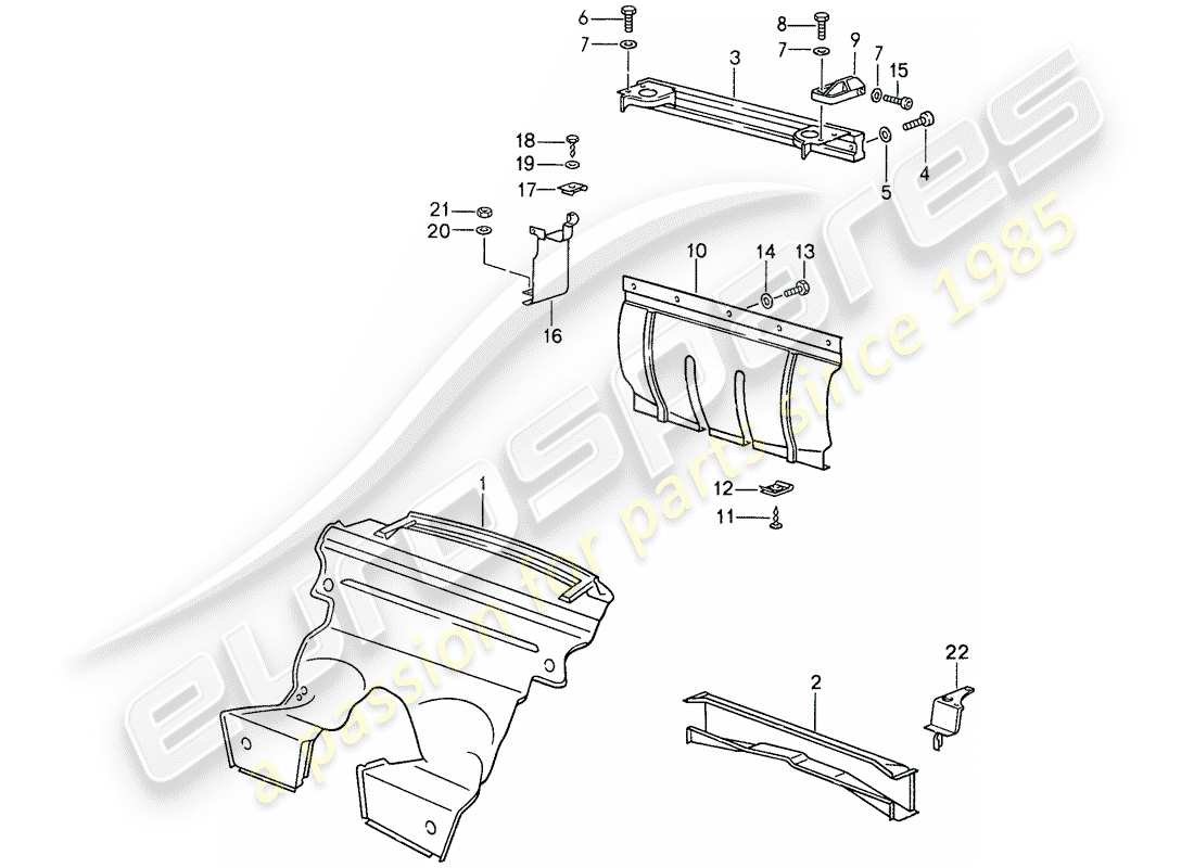 porsche 1987 (959) diagramme des pièces du cadre