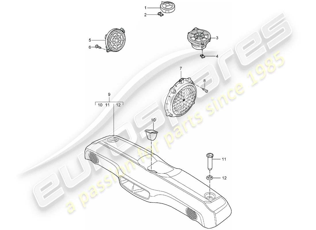 porsche 2008 (987 boxster) haut-parleur schéma des pièces