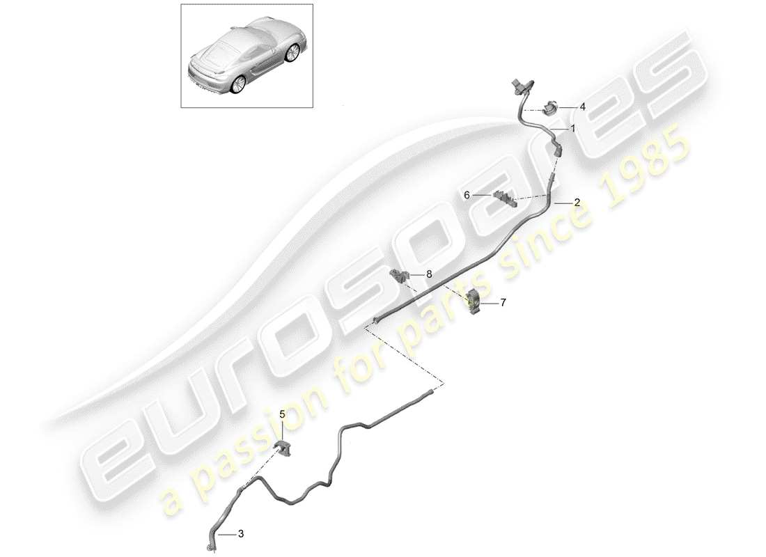porsche 2016 (981 cayman gt4) ligne de vide schéma des pièces