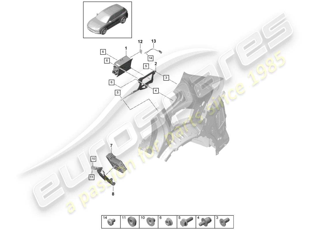 porsche 2019 (cayenne e3 9ya/9yb) chargeur pour haute tension schéma des pièces