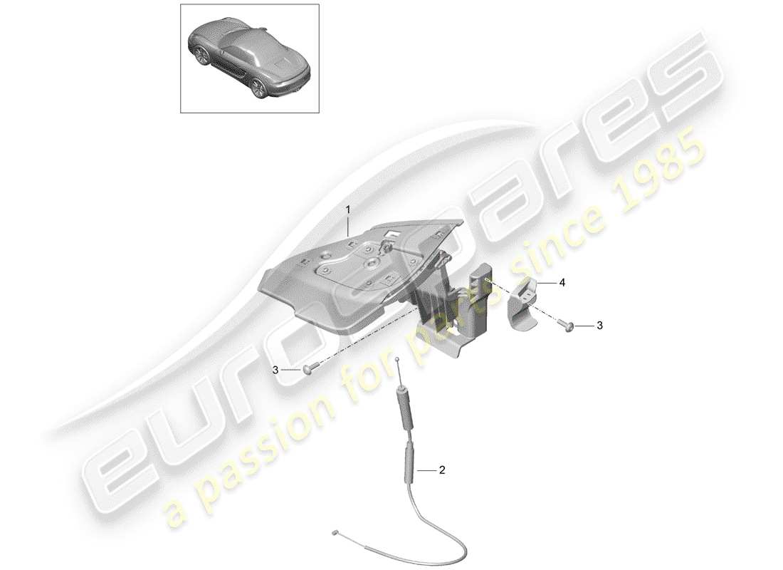 porsche 2012 (981 boxster) diagramme de pièce flap
