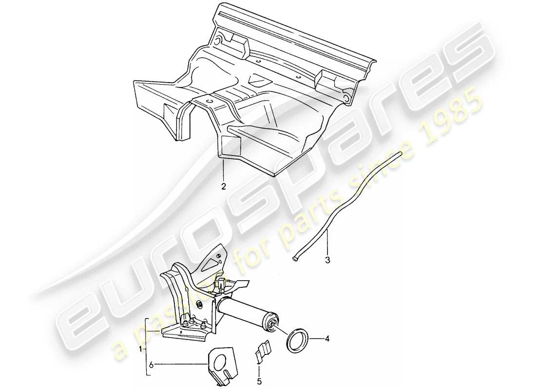 porsche 1994 (964) tube transversal d'essieu arrière schéma des pièces