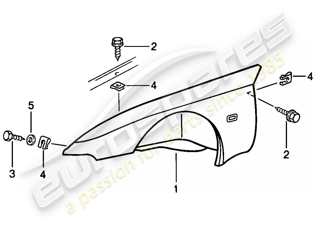 porsche 1982 (944) diagramme des pièces fender