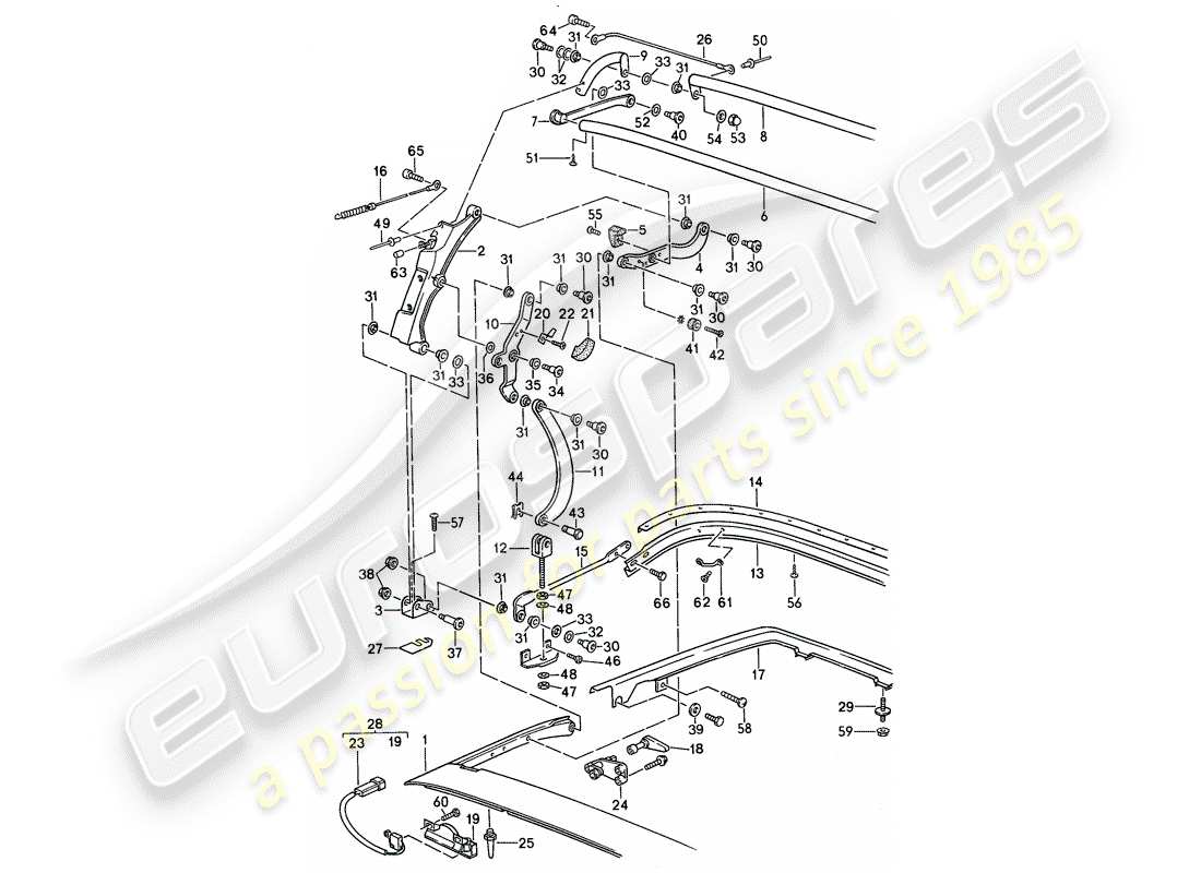porsche 1994 (968) diagramme des pièces du cadre supérieur