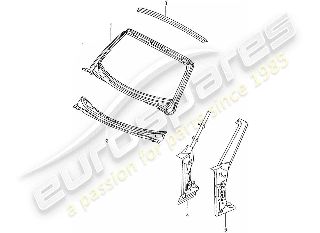 porsche 2004 (986 boxster) diagramme des pièces du capot