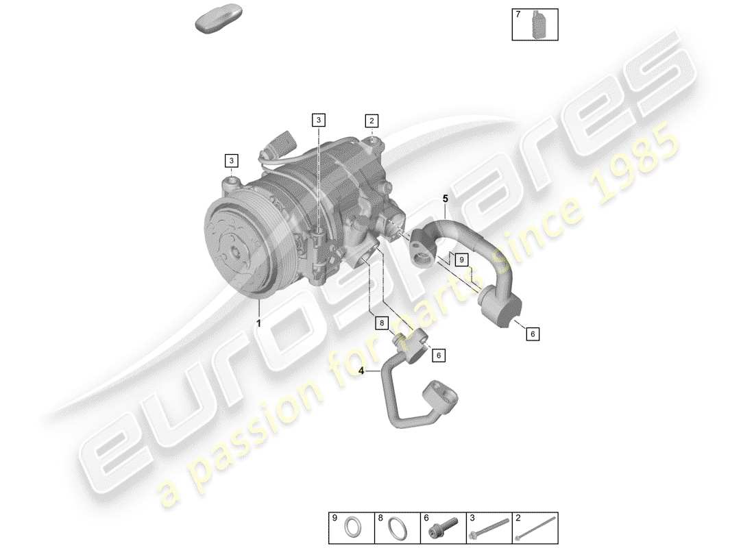 porsche 2020 (718 boxster spyder) compresseur schéma des pièces