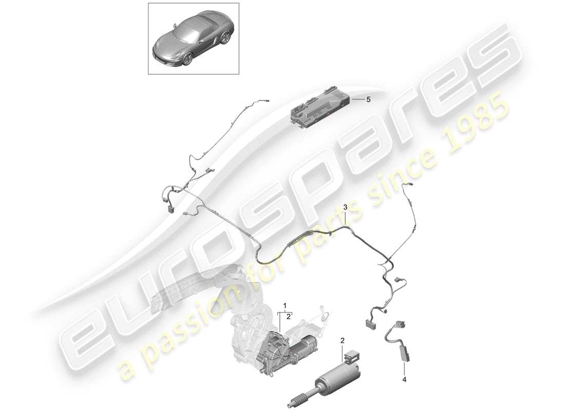porsche 2012 (981 boxster) dessus cabriolet schéma des pièces