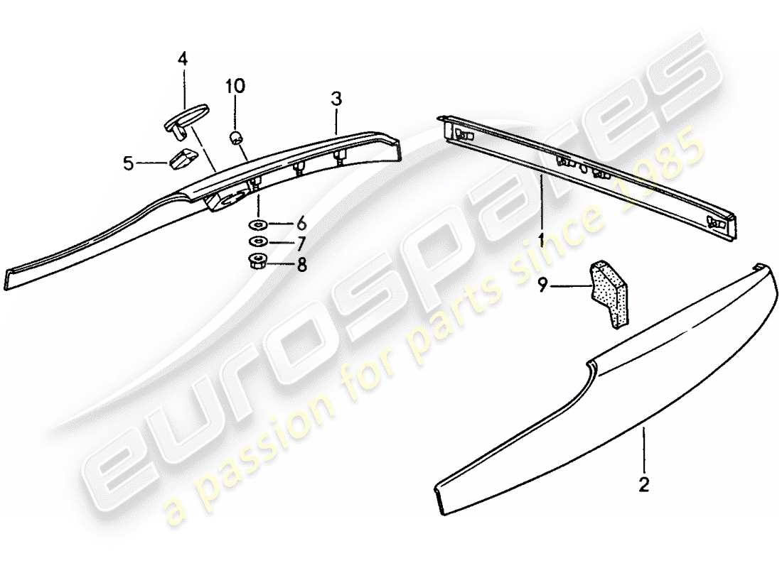 porsche 1990 (944) garnitures schéma des pièces