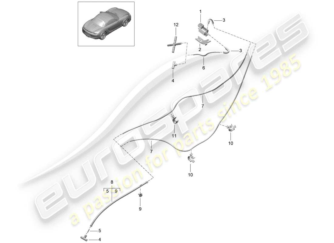 porsche 2012 (981 boxster) système d'échappement schéma des pièces