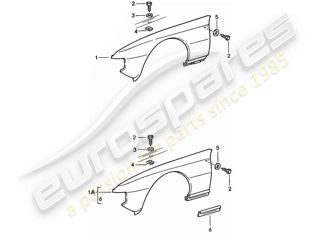 porsche 1977 (924) diagramme des pièces fender