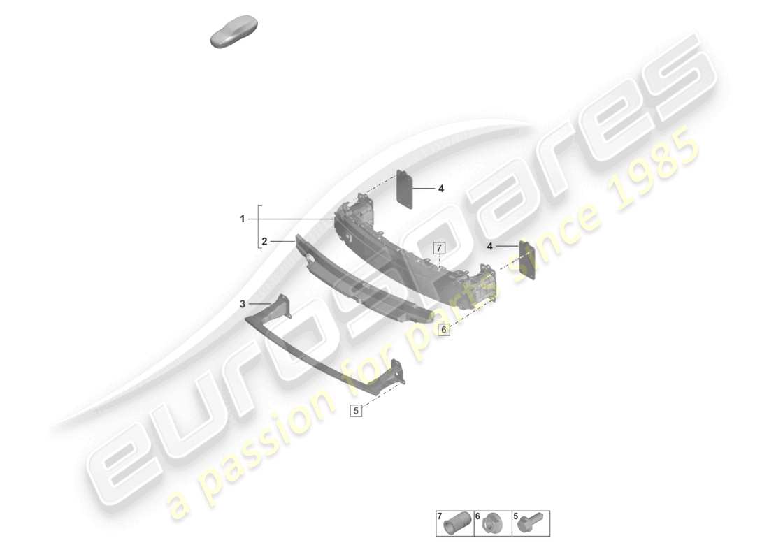 porsche 2019 (992-1) support de pare-chocs avant schéma des pièces