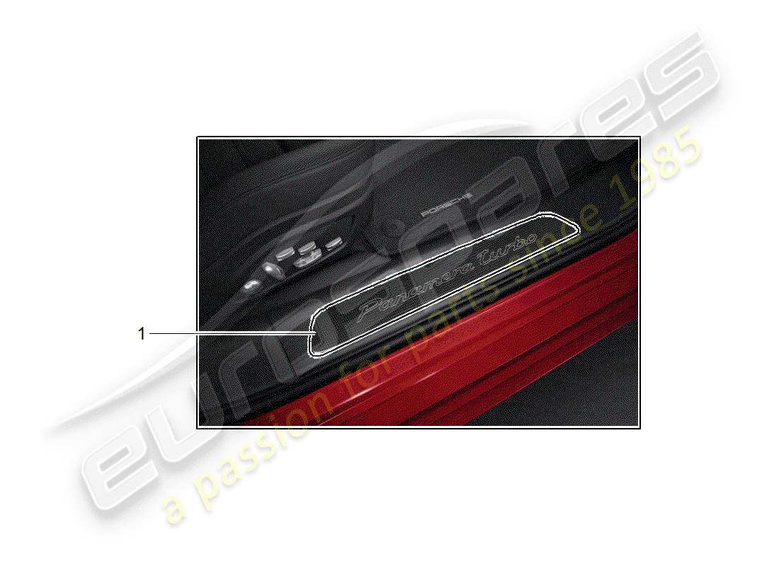 porsche 2012 (tequipment panamera) plaque de seuil - panneau de seuil schéma des pièces