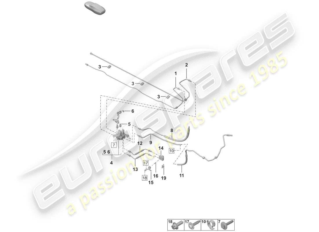 porsche 2019 (992-1) conduite hydraulique schéma des pièces