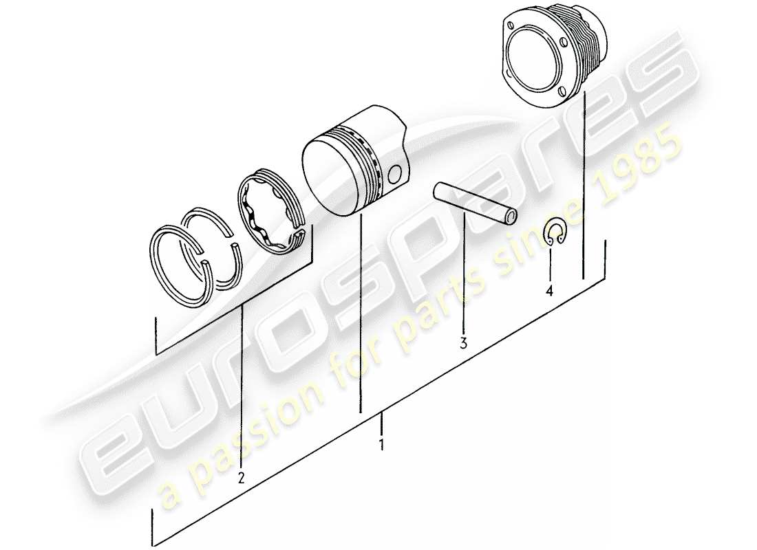 porsche 1976 (914) cylindre à pistons schéma des pièces