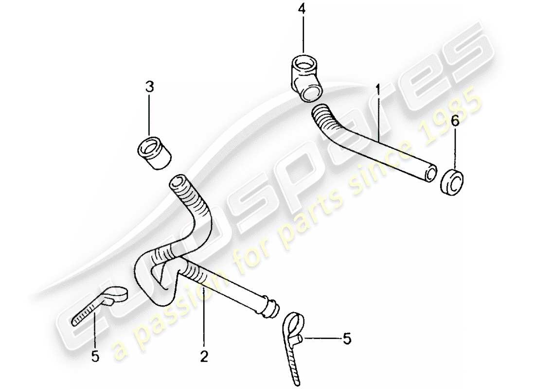 porsche 2004 (996 gt3) tuyau d'évacuation d'eau - montage - absorbeur de son - chauffage - climatiseur schéma des pièces