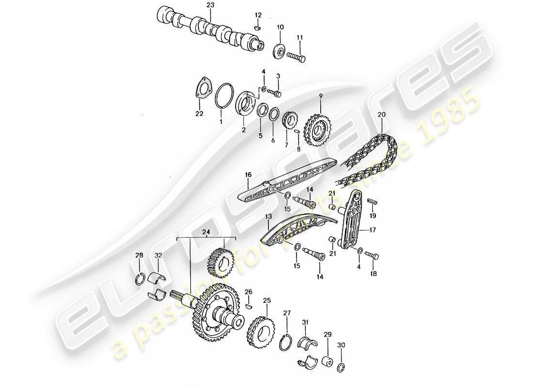 porsche 1994 (964) commande de valve schéma des pièces