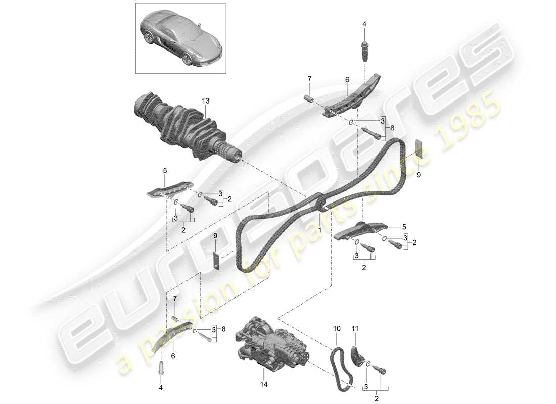 porsche 2012 (981 boxster) commande de valve schéma des pièces