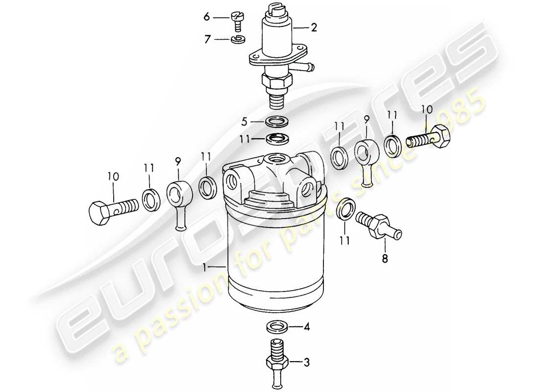 porsche 1965 (911/912) matériel de réparation - pour - filtre à carburant - - bosch - - d - mj 1969>> schéma des pièces