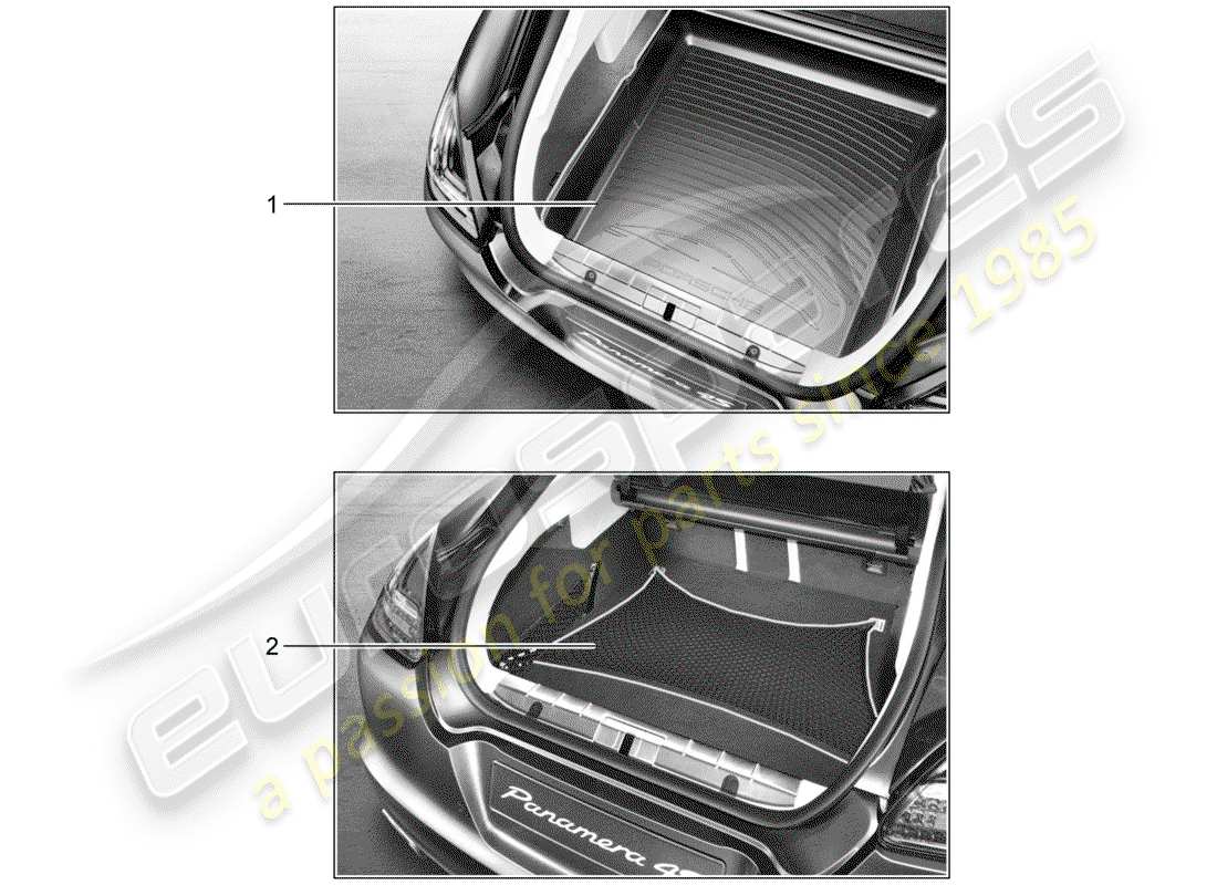 porsche 2011 (tequipment panamera) doublure de coffre à bagages schéma des pièces