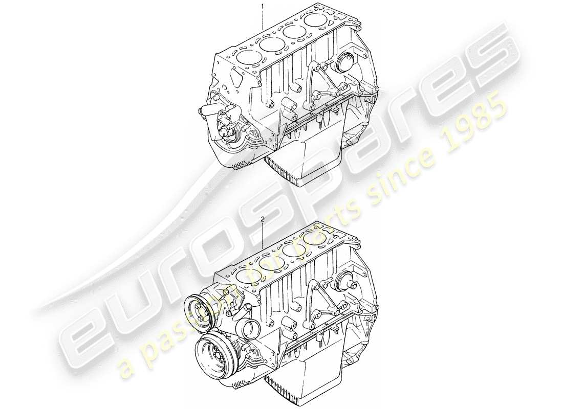 un schéma de pièces du catalogue de pièces porsche 1980 (refurbished and exchange catalogue)