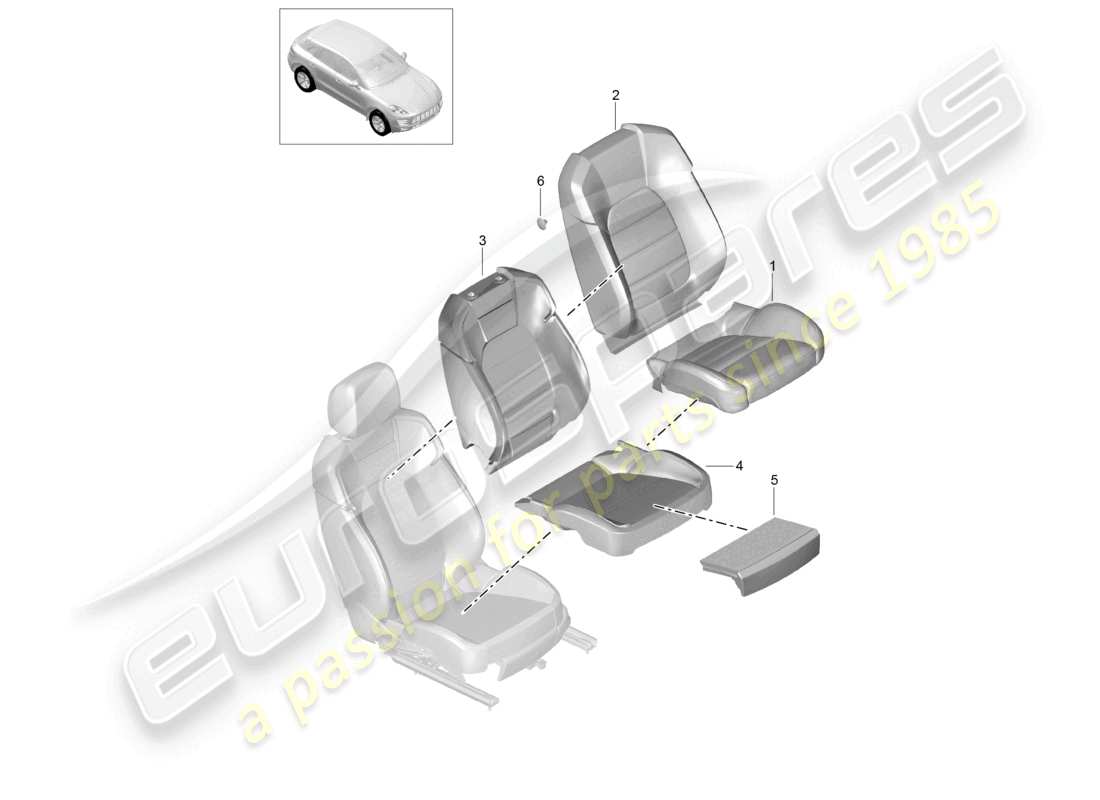 un schéma de pièces du catalogue de pièces porsche 2014 (macan)