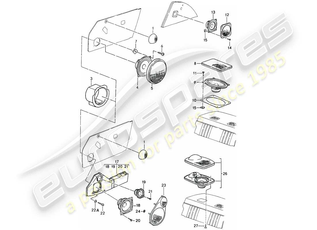 un schéma de pièces du catalogue de pièces porsche 993