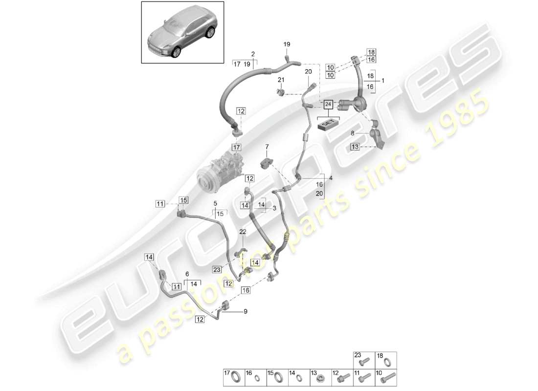 schéma de pièce contenant le numéro de pièce 95b 260 707 r