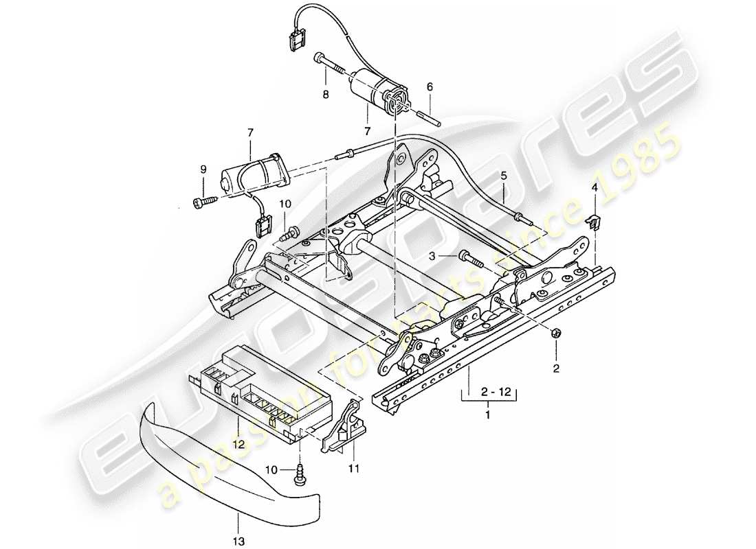 un schéma de pièces du catalogue de pièces porsche 2000 (996)