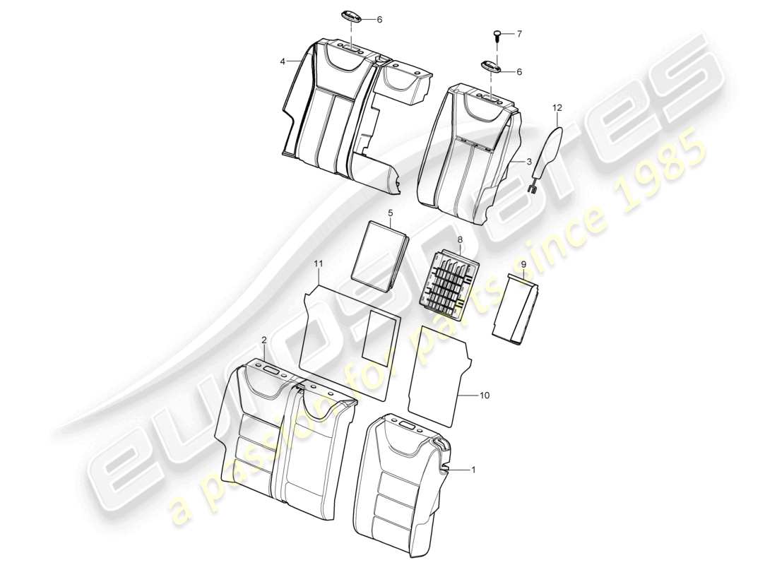 un schéma de pièces du catalogue de pièces porsche 2005 (cayenne e1 9pa)